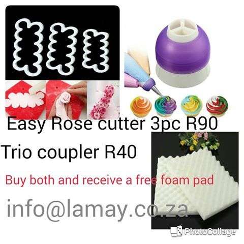 SPECIAL as per FB,  rose cutter, coupler and foam pad