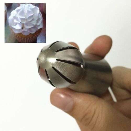 large Russian Cream decorating metal nozzle, C