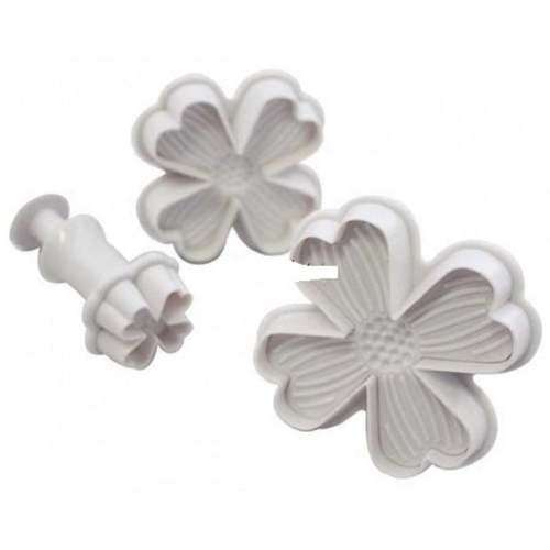 Four petal flower Calyx Fondant plunger Cutter