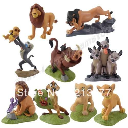 Lion King  plastic figurine set, 9pcs, size +-5.5x5 to 10cm, perfect to use as caketopppers