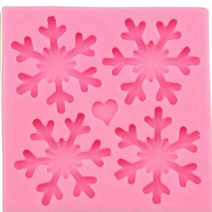 Snowflake fondant mould, size of mould