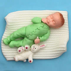 Baby with Bunny fondant mold, (baby only), 8.5x4cm