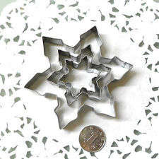 Metal christmas snowflake cookie cutter set, 9cm, 7cm, 4.7cm