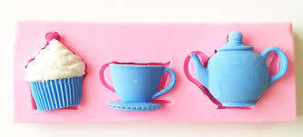 Silicone mould cupcake, teapot and cup s