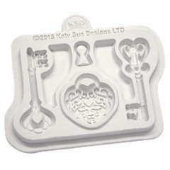 Silicone fondant Keys and lock mould, size of mould 7x6cm