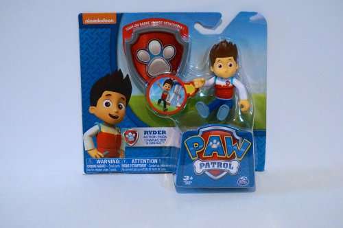 Paw Patrol Ryder and Badge Figurine, +-9cm, perfect to use as caketopper