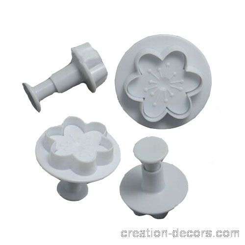 Fondant plunger Cutter, Flower Spiral Pattern