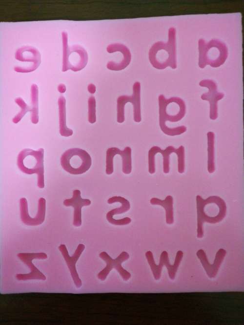 Small alphabet silicone mould, for choclate or fondant, size of mould 10.5x12cm