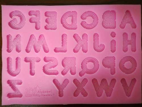 Alphabet silicone mould, fondant, size of mould 15x10.5cm