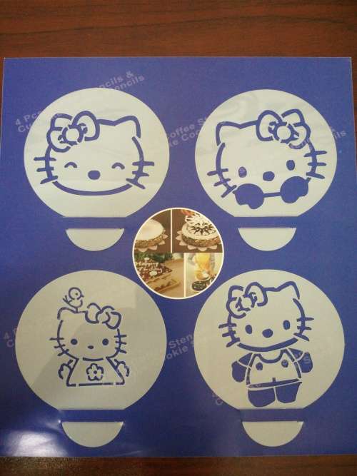 Hello Kitty cupcake stencils