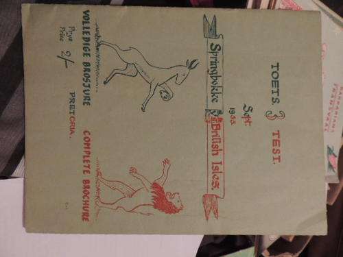 Complete Brochure British Isles vs. Springboks Sept 1955