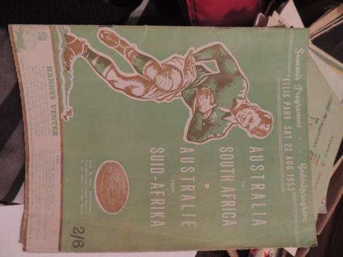 Souvenir Programme - Australia vs South Africa - 22 Aug 1953