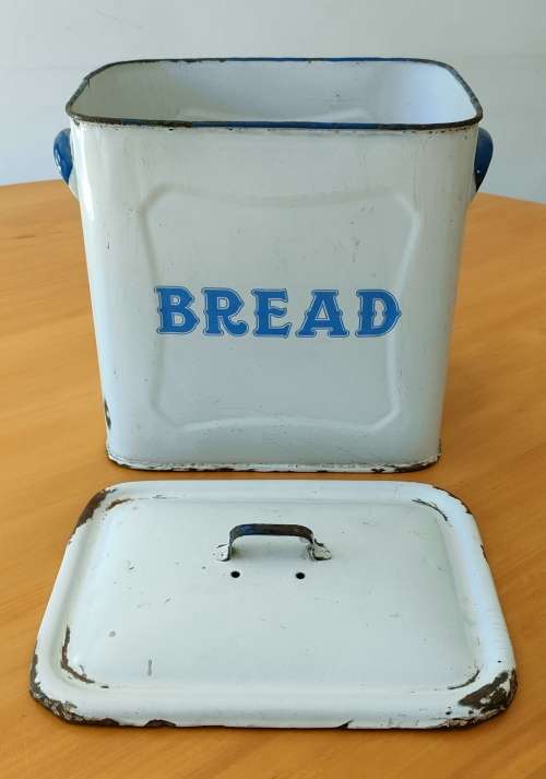 Vintage Enamel Bread Tin