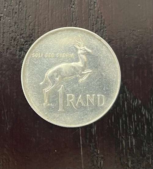 1966 South Africa (RSA) R1.00 coin - `English` Circulated, 15 Grams (RSA4)