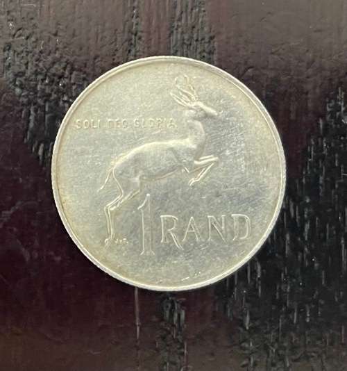 1967 South Africa (RSA) R1.00 coin - Afrikaans `Suid-Africa`` Circulated, 15 Grams (RSA9)