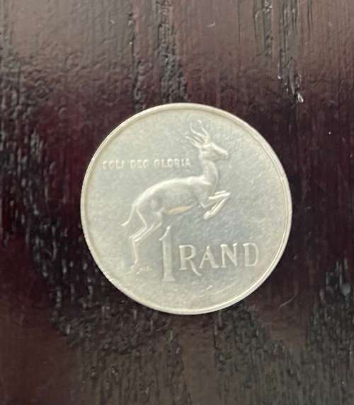 1967 South Africa (RSA) R1.00 (1 Rand) coin - `English` Circulated, 14 Grams (RSA11)