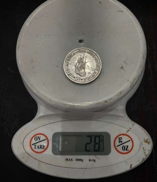 1952 Union of  South Africa - 5 Shilling Silver coin - Circulated, 28 Grams (UNI19)