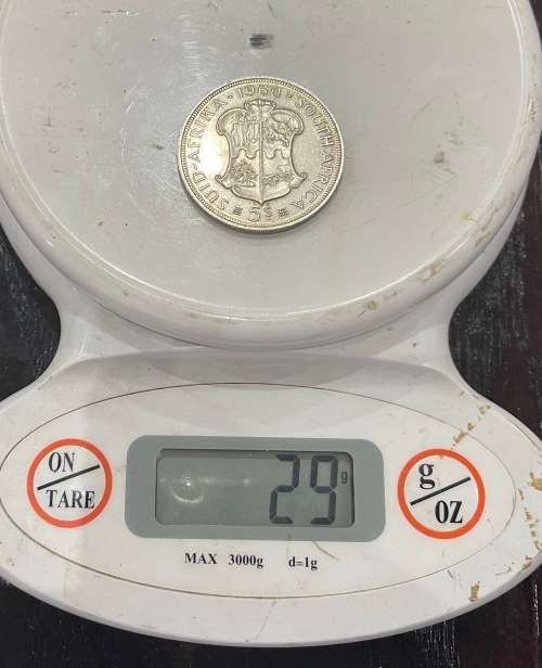 1960 Union of  South Africa - 5 Shilling Silver coin - Circulated, 29 Grams (UNI20)