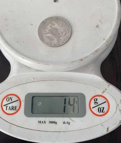 Turkey Ottoman Empire Ca. 1900 Silver 14g 32mm. (TUR1)