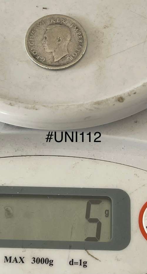 1941 Union of  South Africa - 1 Shilling Silver coin - Circulated, 5 Grams (UNI112)