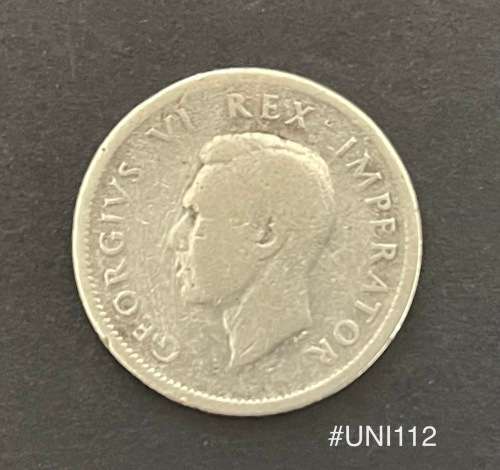 1941 Union of  South Africa - 1 Shilling Silver coin - Circulated, 5 Grams (UNI112)