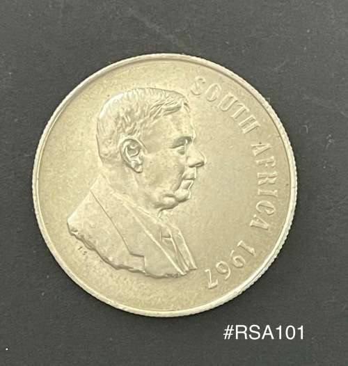 1967 South Africa (RSA) R1.00 coin - `English` Circulated, 16 Grams (RSA101)