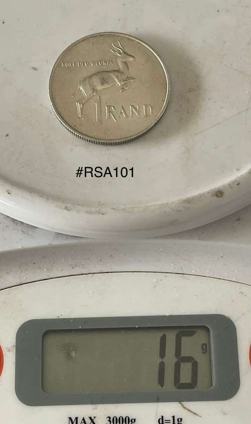 1967 South Africa (RSA) R1.00 coin - `English` Circulated, 16 Grams (RSA101)