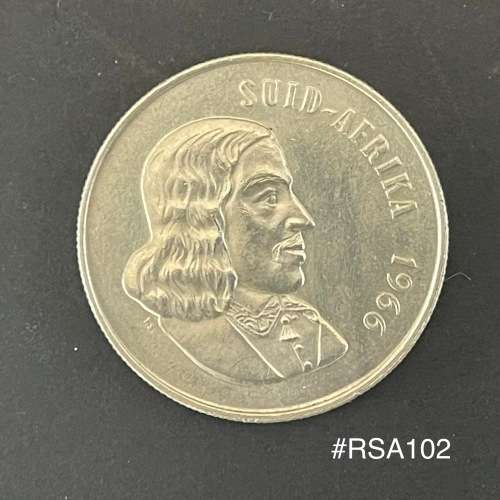 1966 South Africa (RSA) R1.00 coin - Afrikaans  `Suid-Afrika` Circulated, 14 Grams (RSA102)