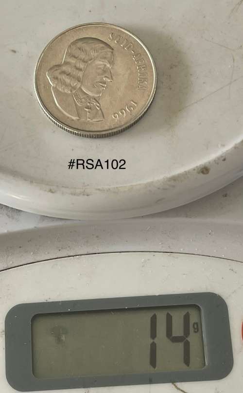 1966 South Africa (RSA) R1.00 coin - Afrikaans  `Suid-Afrika` Circulated, 14 Grams (RSA102)