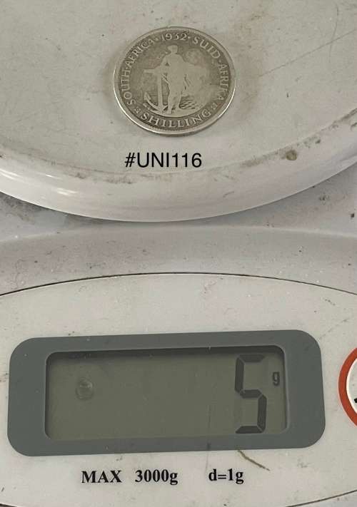 1932 Union of  South Africa - 1 Shilling Silver coin - Circulated, 5 Grams (UNI116)