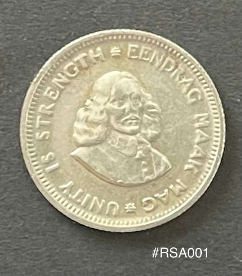 1963 Republic of South Africa - 5c. (5 Cent) Silver coin - Circulated, 2 Grams (RSA001)