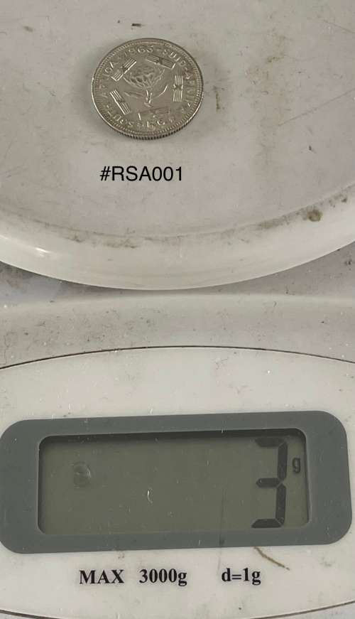 1963 Republic of South Africa - 5c. (5 Cent) Silver coin - Circulated, 2 Grams (RSA001)