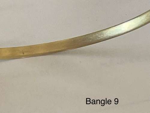 9CT SOLID GOLD BANGLE - 3.5mm WIDE and 65mm O/D  5.05 GRAMS - (BANG09)