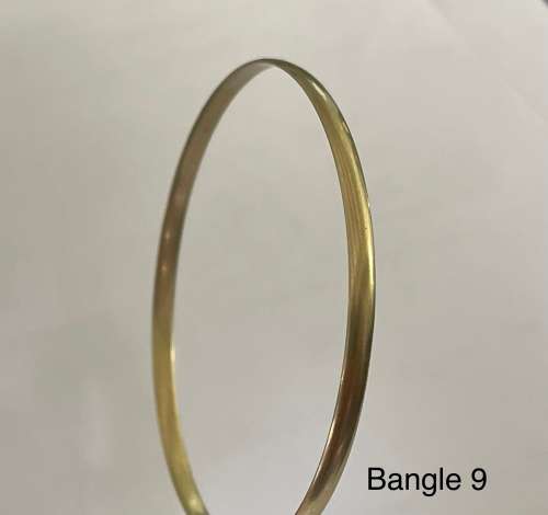 9CT SOLID GOLD BANGLE - 3.5mm WIDE and 65mm O/D  5.05 GRAMS - (BANG09)