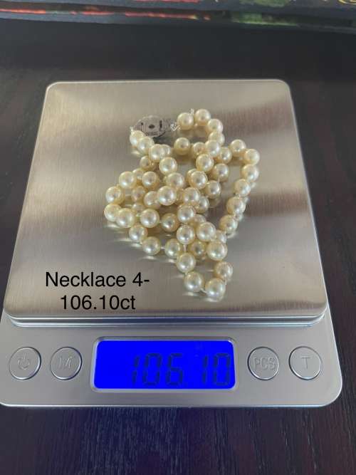 VINTAGE CULTURED 59 PEARL NECKLACE 480MM LONG WITH SILVER CLASP (106.10ct) + VALUATION @R14 900.00