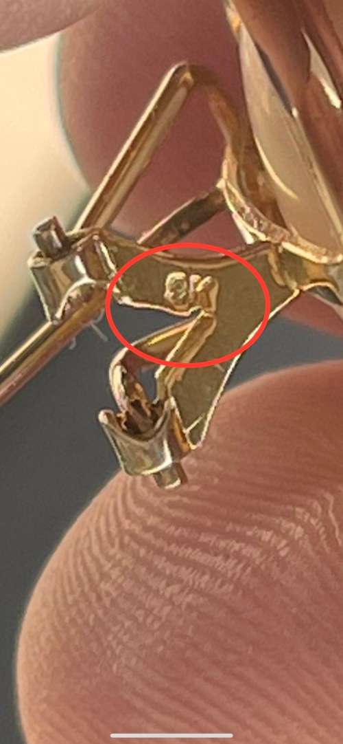 9CT GOLD, GENUINE VINTAGE 19MM MABE PEARL EARRINGS WITH OMEGA CLIP and PIN - 6.61 GRAMS ( 32.95 CT)