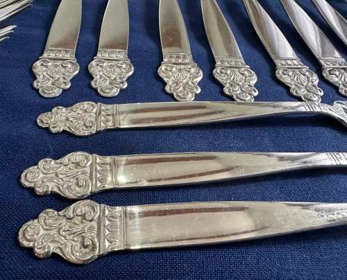 T.H. MARTHINSEN (NORWAY) 57 PIECE `VIDAR` PATTERN EPNS CUTLERY SET - CIRCA 1960`S