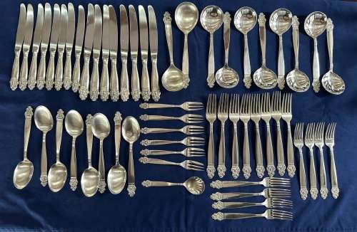 T.H. MARTHINSEN (NORWAY) 57 PIECE `VIDAR` PATTERN EPNS CUTLERY SET - CIRCA 1960`S
