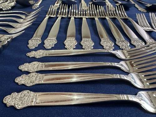 T.H. MARTHINSEN (NORWAY) 57 PIECE `VIDAR` PATTERN EPNS CUTLERY SET - CIRCA 1960`S