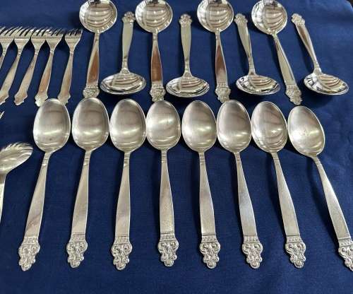 T.H. MARTHINSEN (NORWAY) 57 PIECE `VIDAR` PATTERN EPNS CUTLERY SET - CIRCA 1960`S
