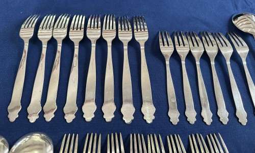 T.H. MARTHINSEN (NORWAY) 57 PIECE `VIDAR` PATTERN EPNS CUTLERY SET - CIRCA 1960`S
