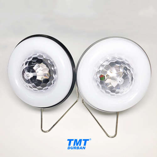 Solar Charging 2in1 Camping Light & Mini RGB Party Light | Black or Silver