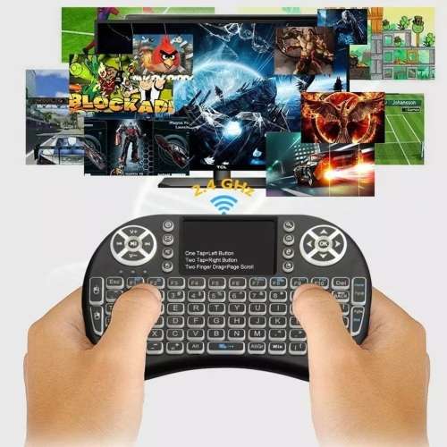 Mini Wireless Keyboard LED Backlit Air Mouse For Smart TV Google Android TV Box 7 Colour