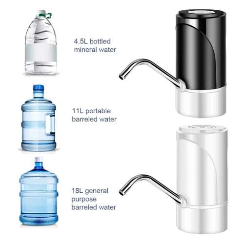 Portable Automatic USB Charging Smart Water Dispenser - Black