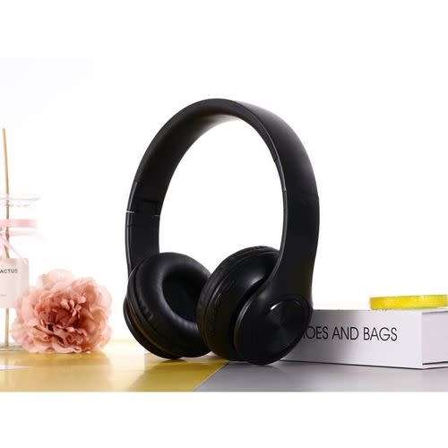 P68 Bluetooth Foldable Rechargeable Wireless Headphones Black