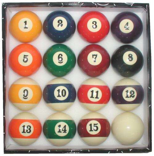 Billiard Pool Ball Set - BIG NUMBER Display