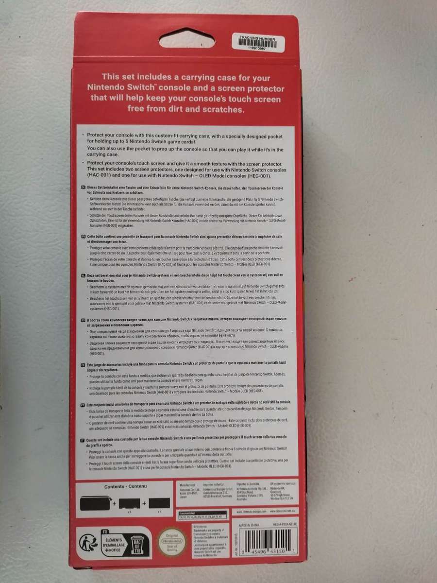 Official Nintendo Switch Carrying Case + Screen Protector (Brandnew - Sealed)