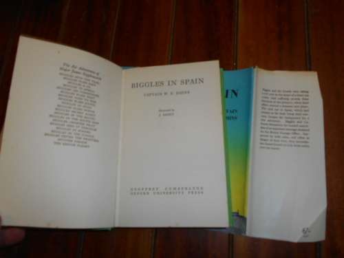 Captain W.E. Johns, BIGGLES IN SPAIN -   ILLUS BY J ABBEY - OXFORD HARDB & DUSTCOVER 1953 -