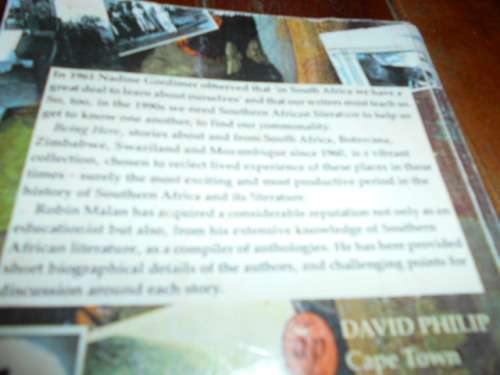 ROBIN MALAN - Being Here - Modern Short Stories from Southern Africa (David Philip Paperback)