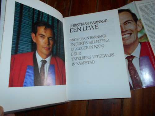 Christiaan Barnard  & Curtis Bill Pepper -  EEN LEWE -  TAFELBER 1ste 1969 geillus hardeb & stofoms